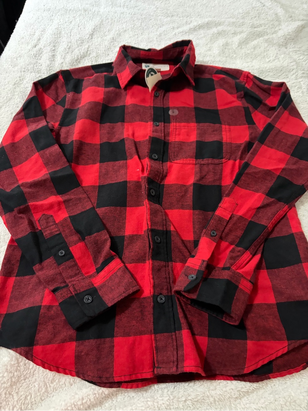 Aeropostale Red and Black Buffalo Plaid Button-Down Shirt